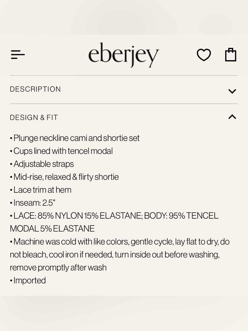 NWT Eberjey Beatrix TENCEL™ Modal Cami & Short PJ Set Size Medium - Picture 8 of 10